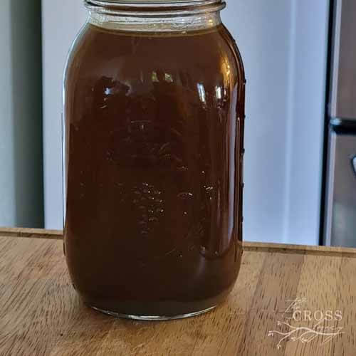 Turkey stock in a jar
