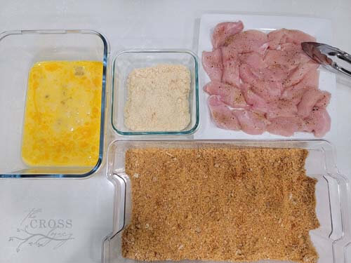 ingredients to make allergy friendly gluten free chicken strips