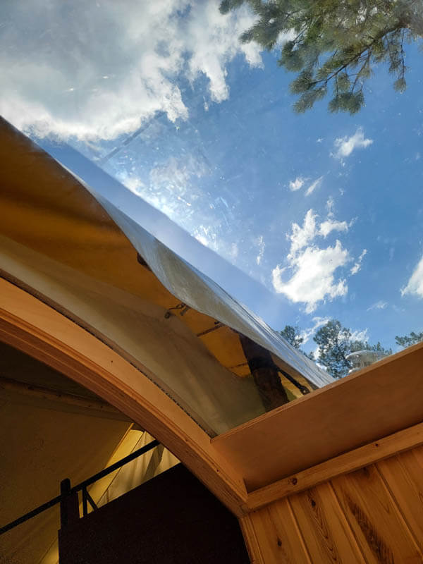 view-of-the-sky-from-laying-on-the-bed-in-an-Under-Canvas-tent