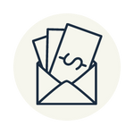 envelope with dollars icon