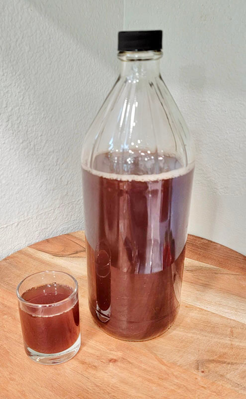 Shot of Fire Cider and Finished Product