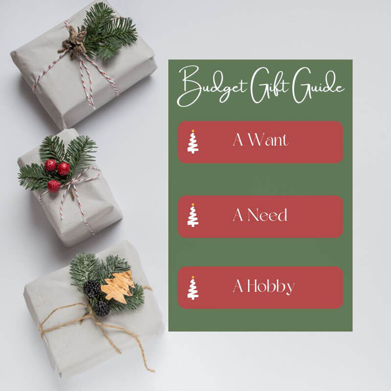Christmas Budget Gift Guide graphic