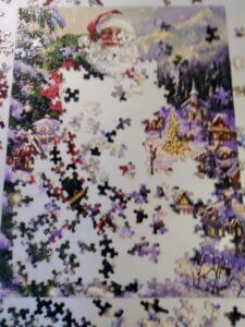 Unfinished Santa puzzle.